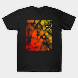 Hexagon Pattern - Red, Orange, Yellow T-Shirt